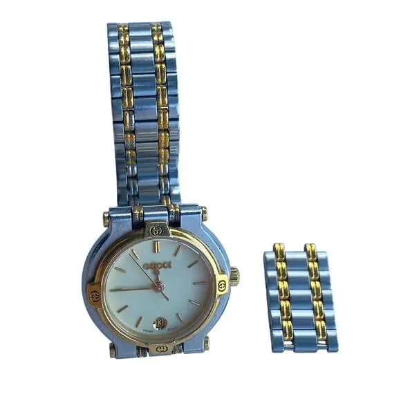 Gucci 3000L Gold & Silver Two-Tone Women’s Watch – Date – 26mm Quartz – 5.5” - Picture 10 of 10